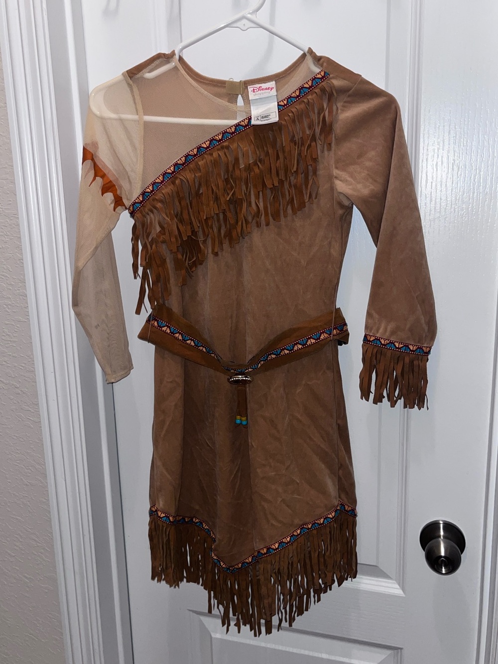 Official Disney Pocahontas Fringed Halloween Costume Dress W Belt Girl’s Size M